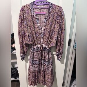 Billabong Medium Floral Peasant Dress - Lavender Multi